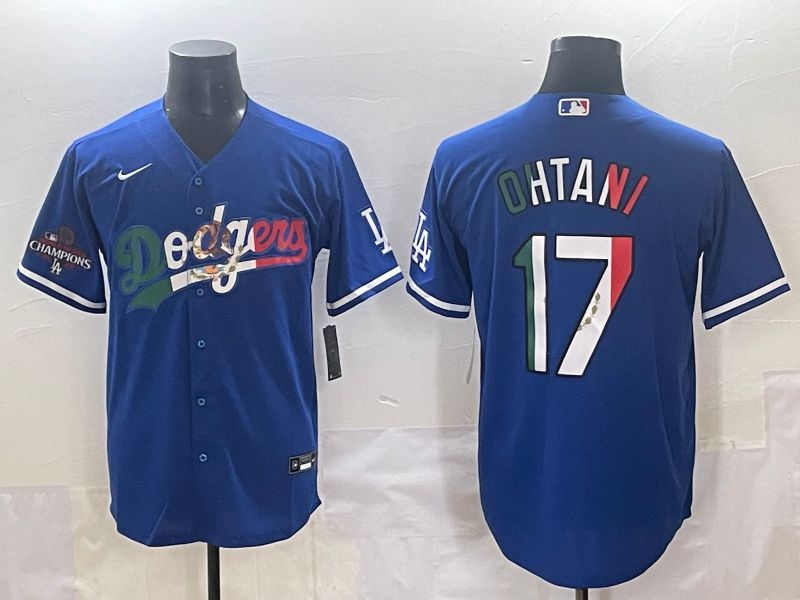 Men 2025 Los Angeles Dodgers #17 Ohtani Blue Nike MLB Jersey style 7157